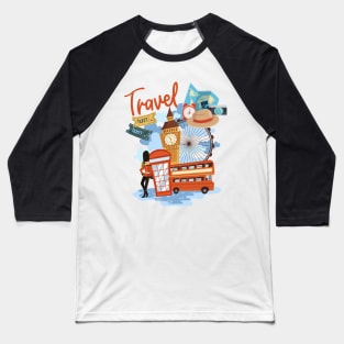 I Love London UK Travel more Wanderlust love Explore the city travel London souvenir Baseball T-Shirt